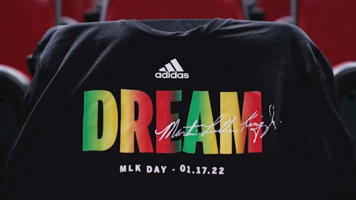 The shirts that Indiana's basketball team, players and coaches alike, are wearing on Monday.